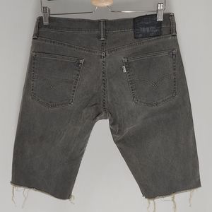 Levi's 511 Jean Shorts Raw Fring Hem Gray 31